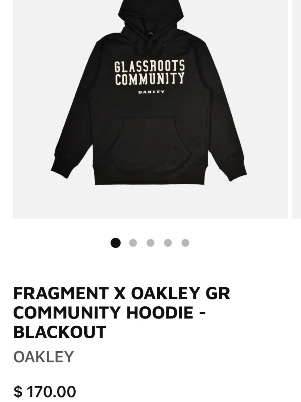 Oakley Black Glassroots Community Crewneck Hoodie